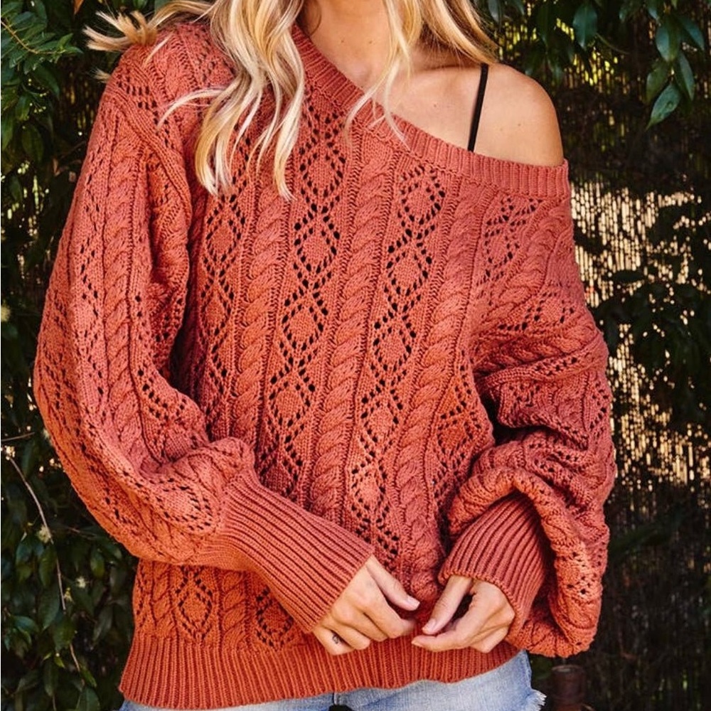 Rust Cable Sweater